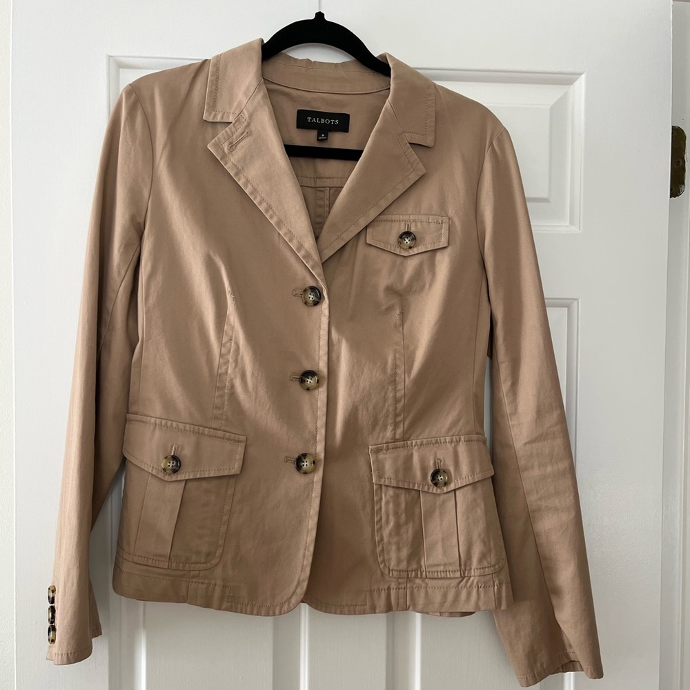Talbots Khaki Cotton Blazer